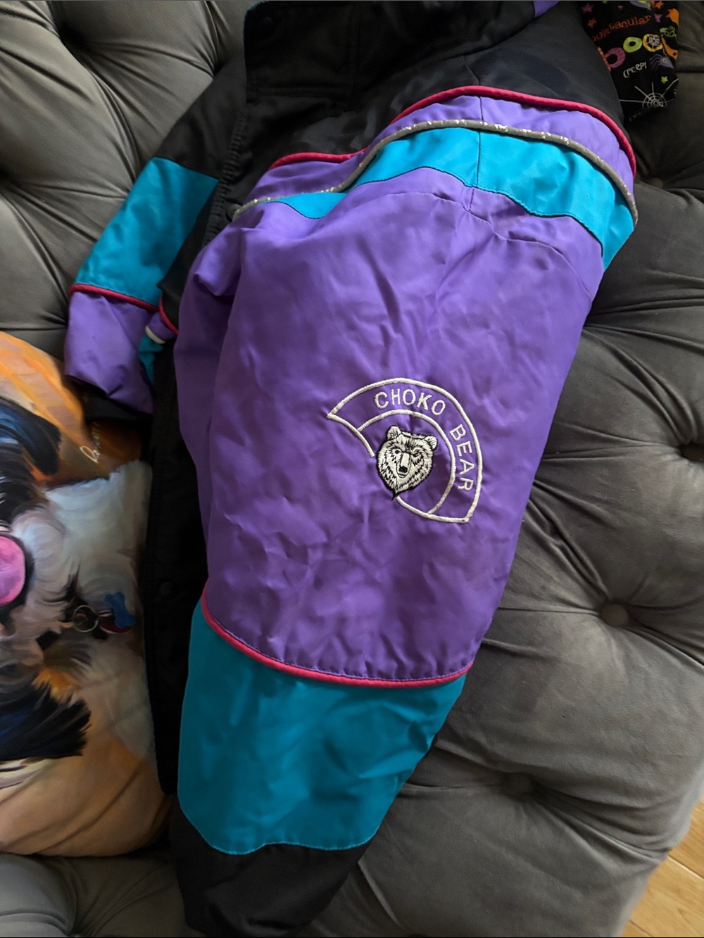 Choko Colorblock Ski Jacket in Black, Purple & Teal - Picture 5 of 5
